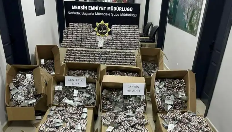 Mersin’de Tarihi Uyuşturucu Operasyonu: 387 Bin Hap Ele Geçirildi!