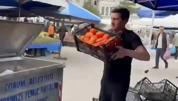 Domatesleri Çöpe Döken Pazarcıya Tarihinin En Yüksek Cezası Kesildi