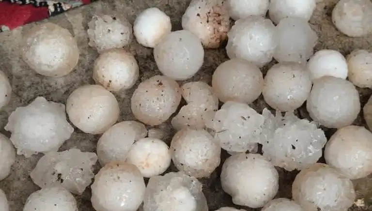 Şanlıurfa'da Kar Topu Gibi Dolu Yağışı Hayrete Düşürdü
